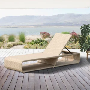 Tonio Outdoor Swimming Poolside Lounger (Beige)