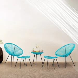 Legacy Outdoor Patio Seating Set 2 Chairs and 1 Table Set (Blue)