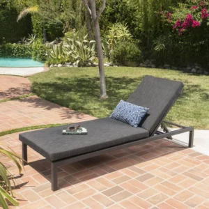 Syon Outdoor Swimming Poolside Lounger (Black)