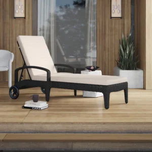 Brisk Outdoor Swimming Poolside Lounger (Black)