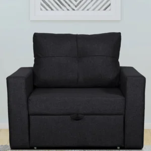 Eden Fabric Sofa Cum Bed in Charcoal Grey Colour