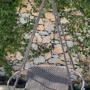 Charcoal Grey Modern Handmade Hanging Lounge Chair