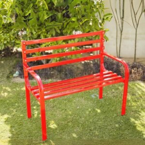 Diamante Metal 2 Seater Park Bench in Red Colour