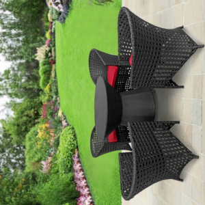 Ekra Me Furniture Patio Chair Sets Garden Wicker Furniture Set for Outdoor Patio and Balcony, Powder Coated Frame, UV Protected Wicker [4 Chairs, 1 Table]