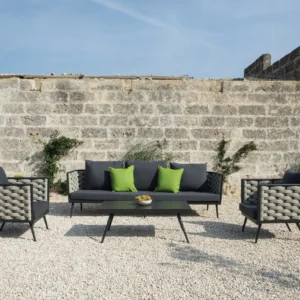 Amando Outdoor Sofa Set 3 Seater , 2 Single seater and 1 Center Table Braided & Rope